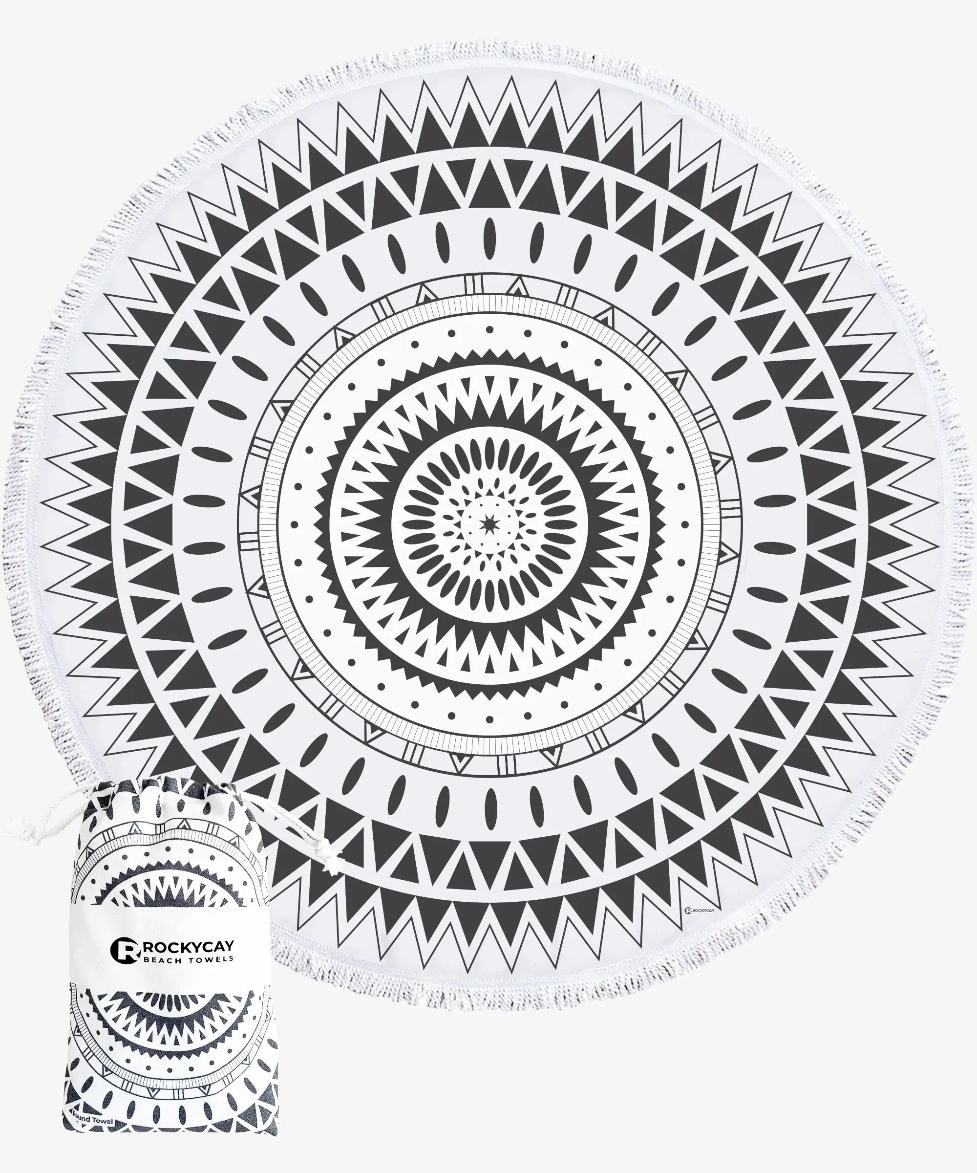 Round Beach Towel - Boheme Black