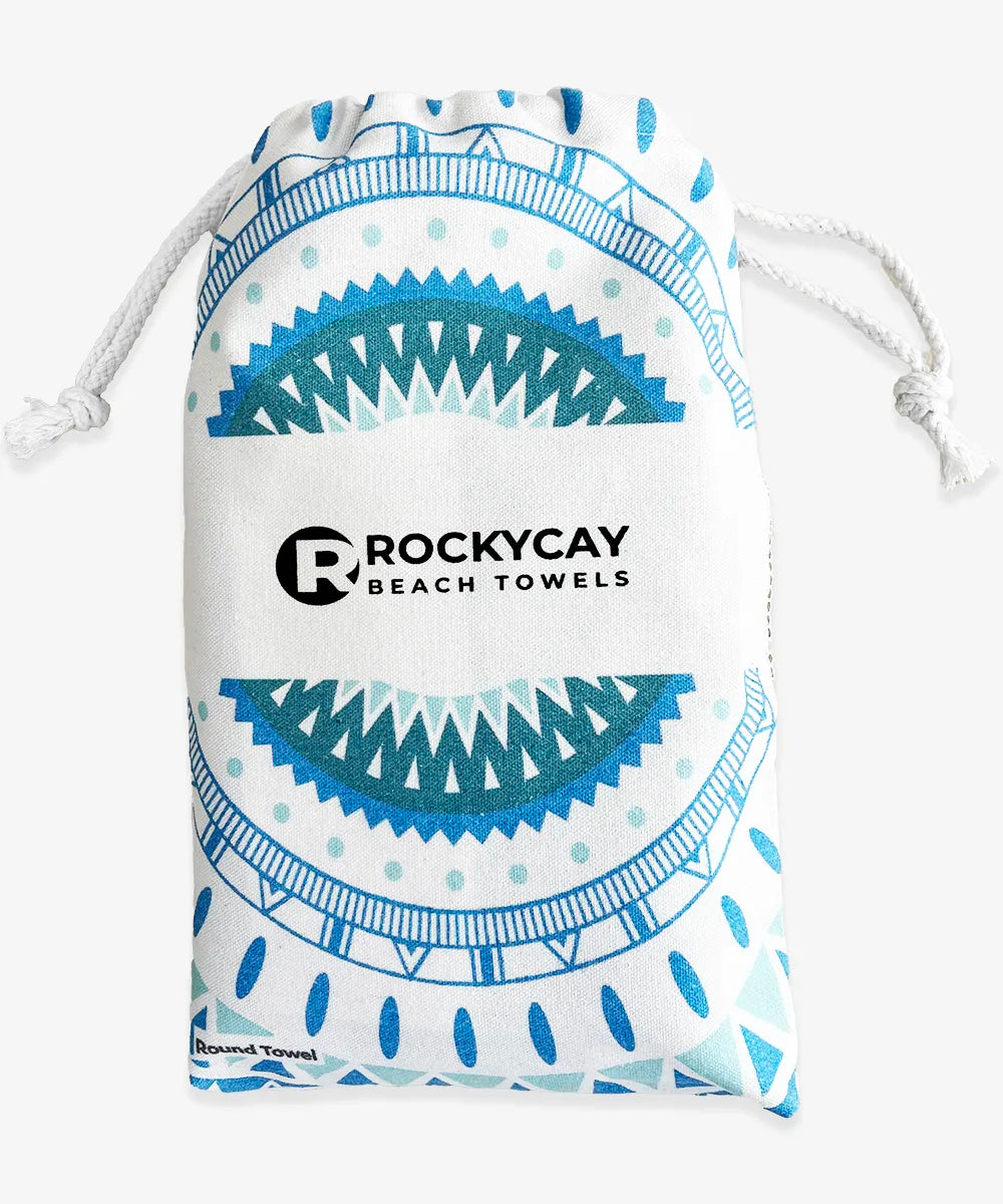 Round Beach Towel - Caribbean Blue