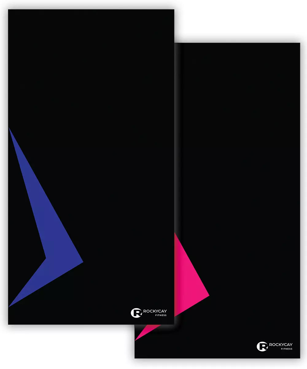 Set of 2 Gym Towels - Blue and Fuchsia