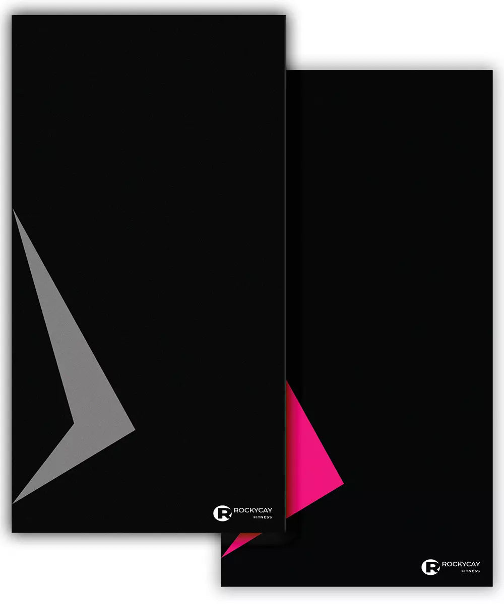 Set of 2 Gym Towels - Grey and Fuchsia