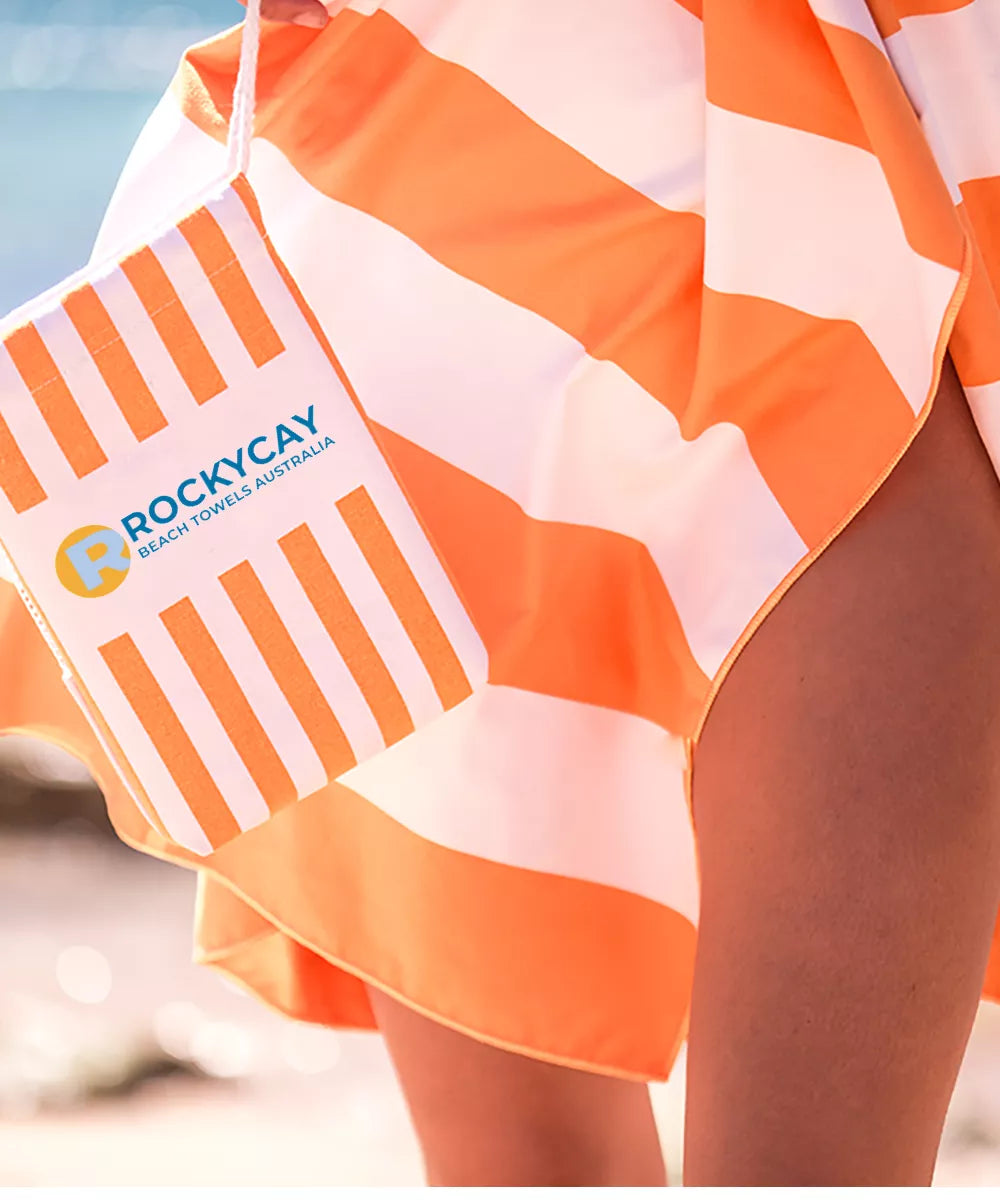 Beach Towel Set of 4: Blue, Fuchsia, Orange, Sky Blue