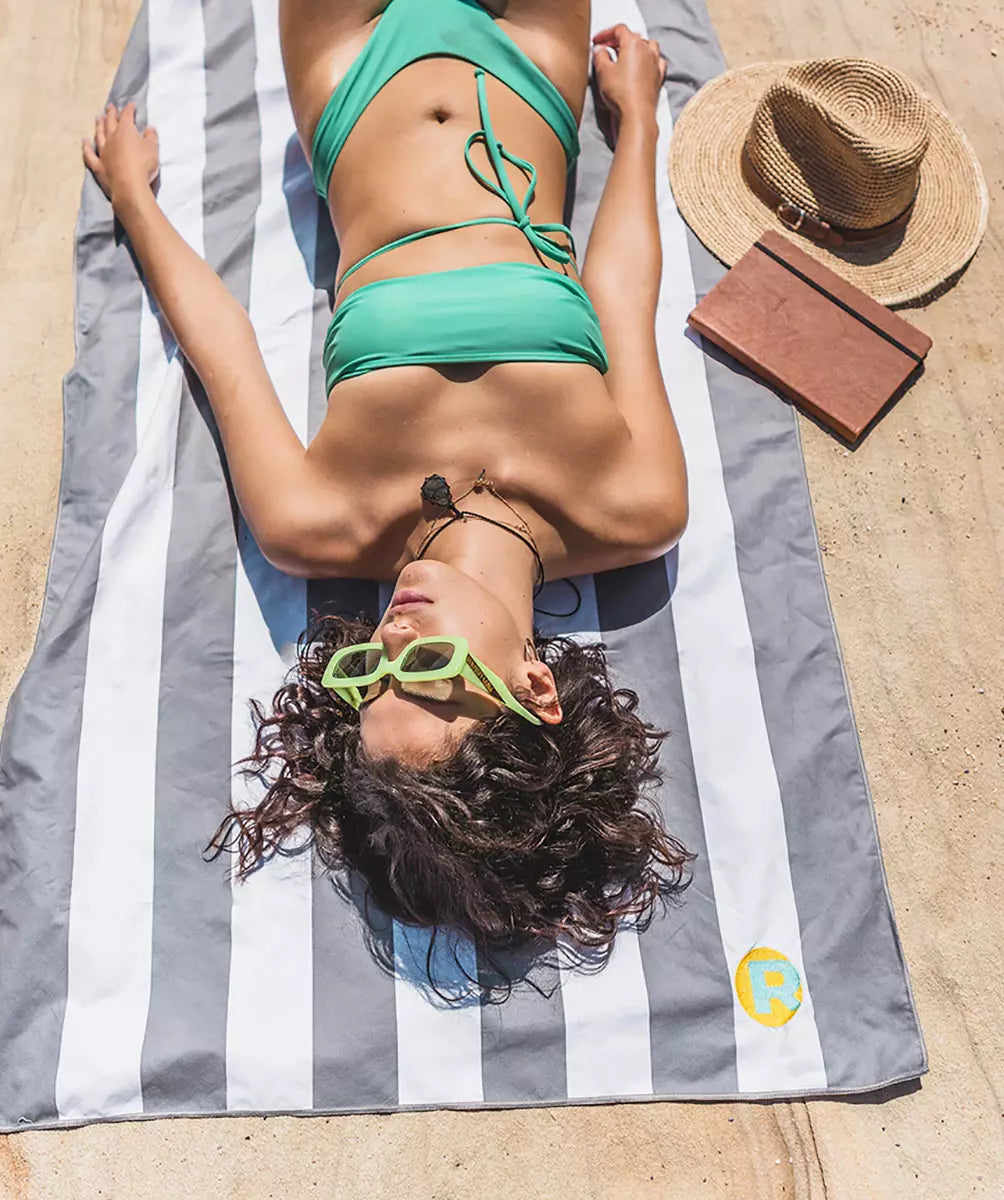 Beach Towel Set: Pink, Grey, Green, Sky Blue