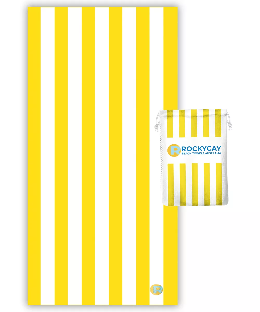 Beach Towel Set: Yellow, Sky Blue, Purple, Grey